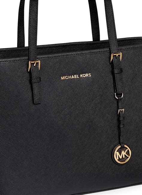 michael kors jet set travel tz tote black|michael kors bag with airplanes.